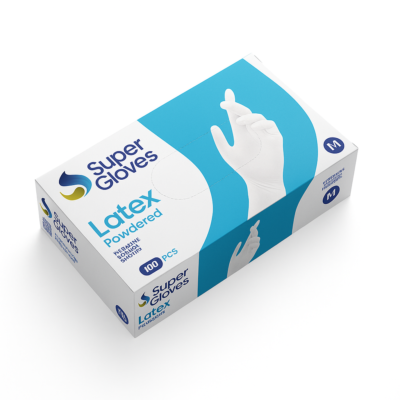 Γάντια Latex (χωρίς/ με πούδρα) Λευκά 100τμχ